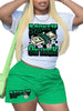 Banknote Printed T-shirt Short Sleeve Shorts 2PC Set