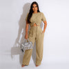 Cotton Short-sleeved Pleated T-shirt Wide-leg Pants Two-piece Suit