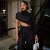 Tight solid color irregular umbilical jumpsuit pants