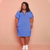 V-neck Striped Loose Dress