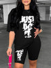 Casual Sports Printed Short Sleeves 2PC SET