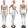 Sexy Casual Solid Bare Back Top 2PC Set