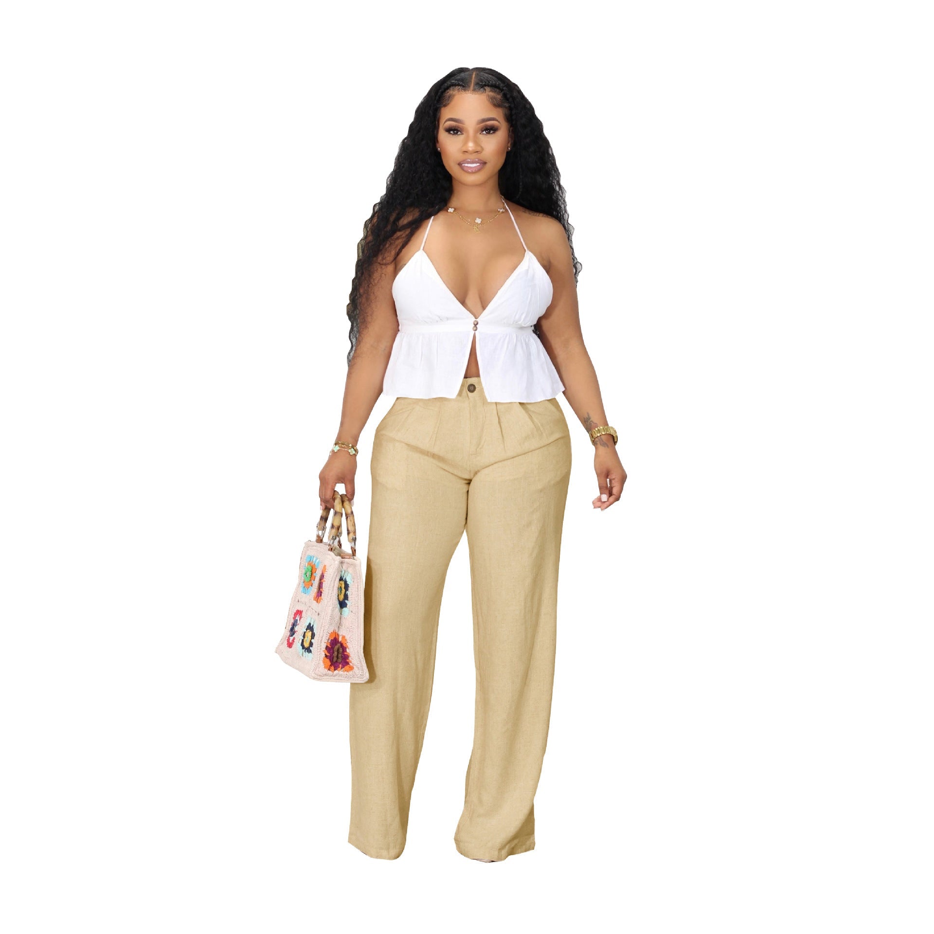 Linen Cotton Breathable Straight Casual Trousers