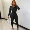 Long Sleeve Tight Cutout  Bodysuit Pants