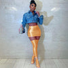 Tight Fitting Buttocks Skirt Short Skirt+half Stockings Set