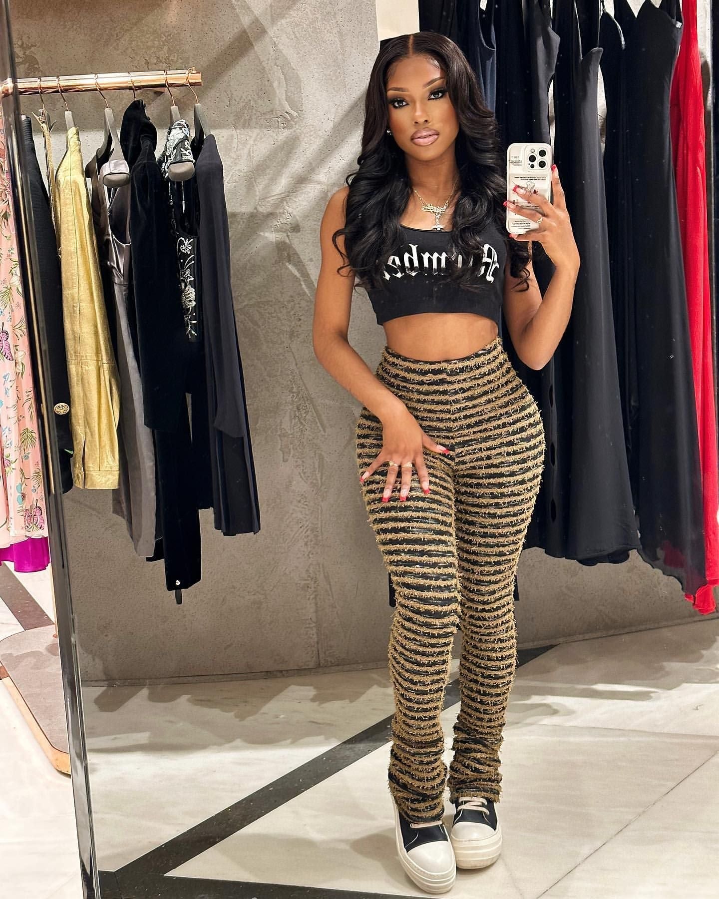 Fluff Slim-Fit Striped Casual Pants