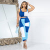 Patchwork Vest Trousers Two-piece Set