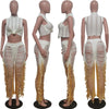 Fringed Hole Vest Trousers Set