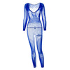 Long Sleeve Tight Cutout  Bodysuit Pants
