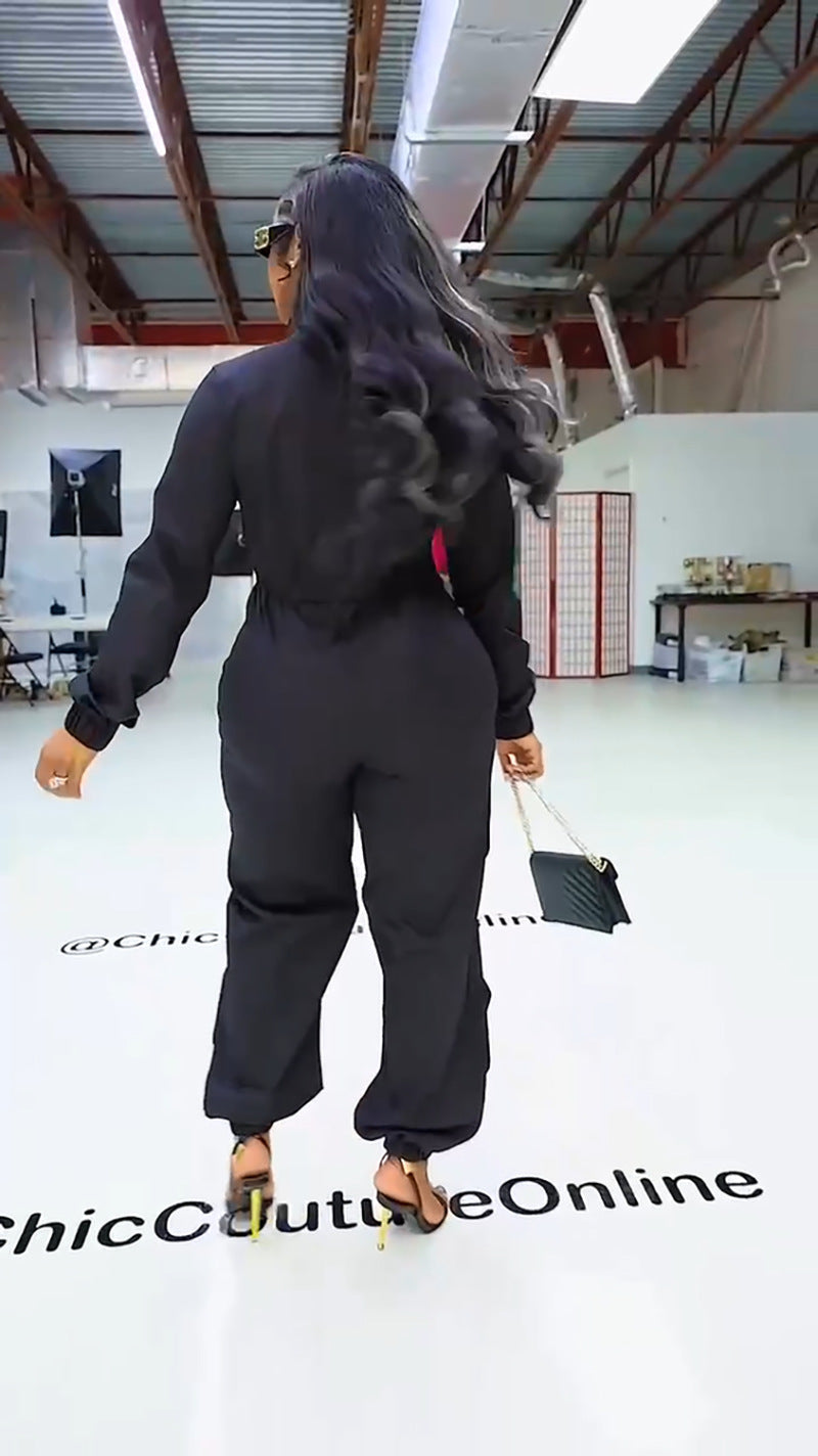 Waist-Tight Cargo Overalls Casual Trousers