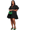 Puff Sleeve Loose Pleated Dress