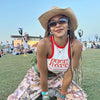 Contrast Color Letter Print Short Vest Versatile Top