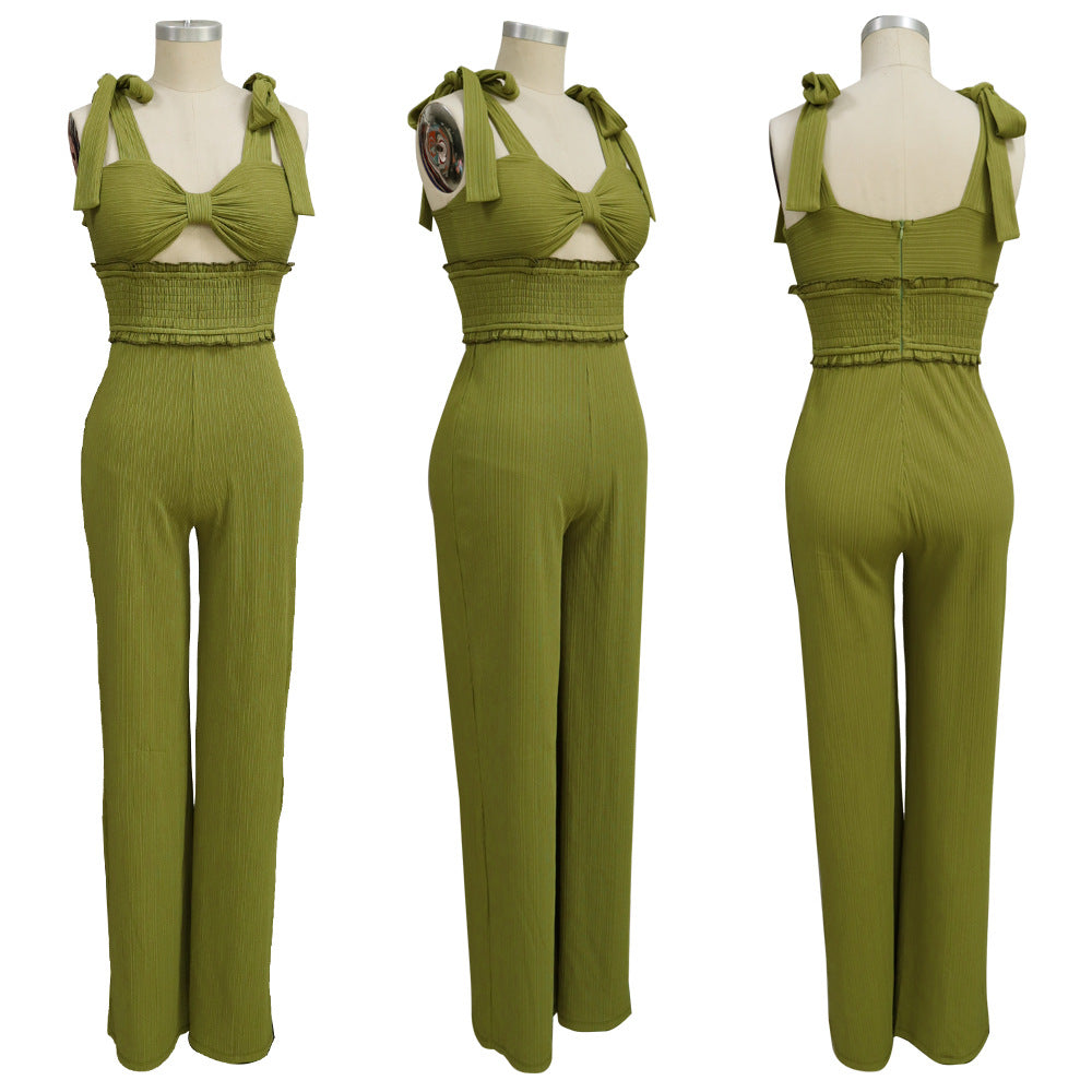 Open-work Straight Jumpsuit