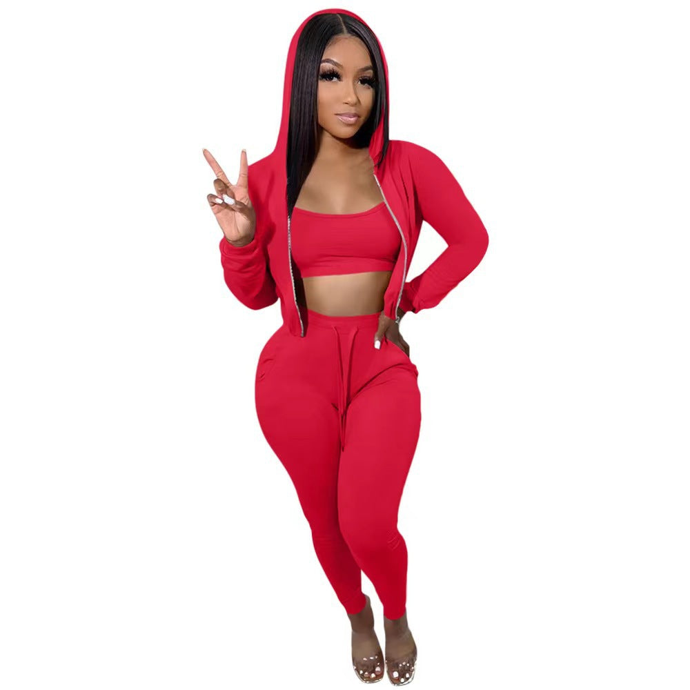 Sweatshirt pull rack hooded athleisure 3pc set
