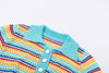 Crop Top-stripe Color-block Knit, Cropped Slim Fit Skirt
