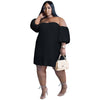 Chiffon Lantern Sleeve Draping Pleated Double Layer Dress