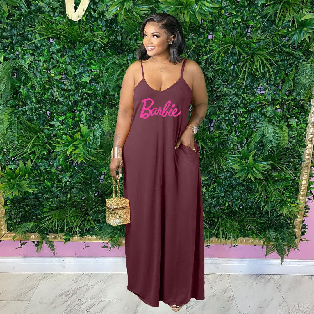 Sling Loose Floor Skirt Dress