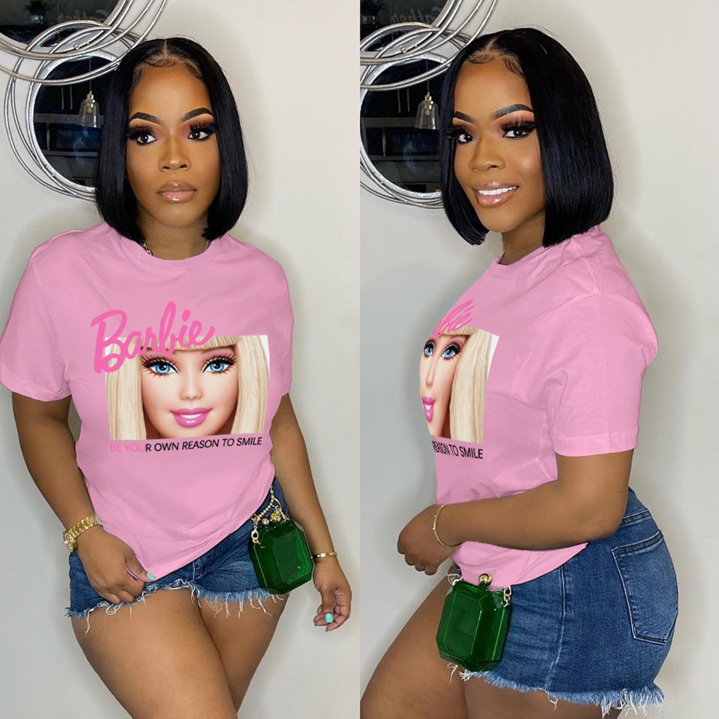 Barbie Printed Straight Pullover T-shirt