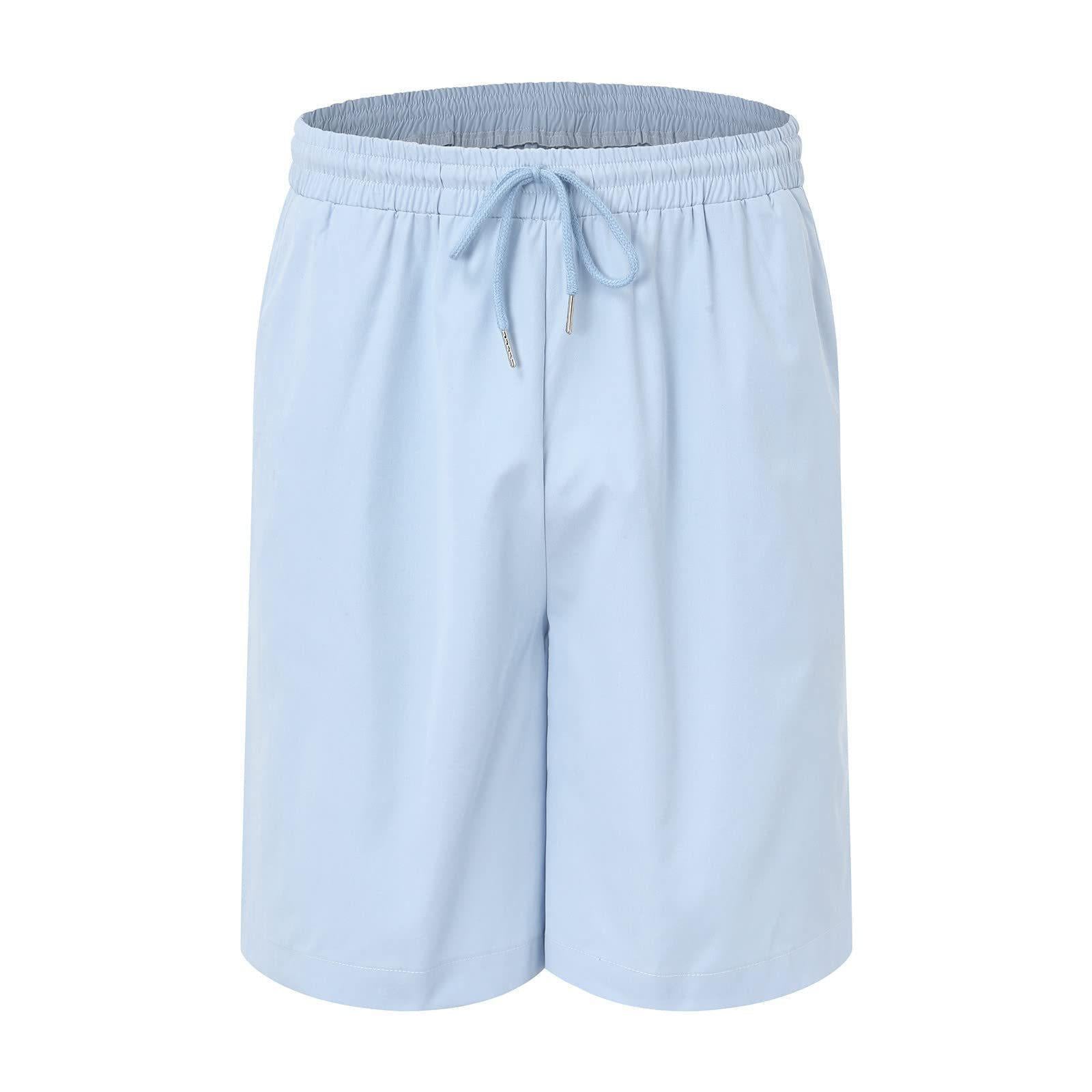 Linen Loose Short Sleeve Shorts Men's 2 PC Suit