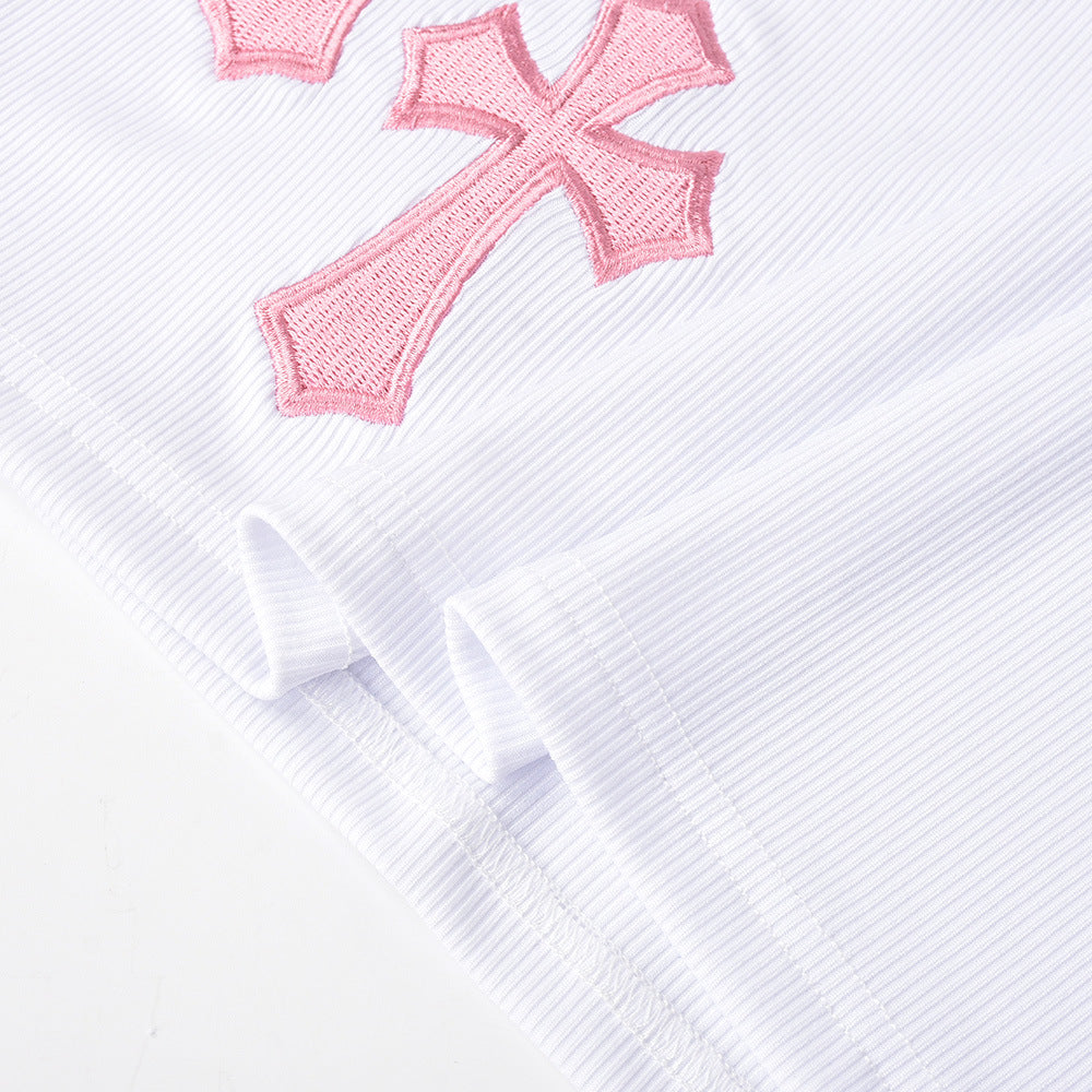 Cross Panel Embroidered Dress