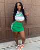 Printing Lapel Sexy Two-Piece Set