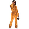 Fashion drawstring solid color dense velvet micro horn 2PC set