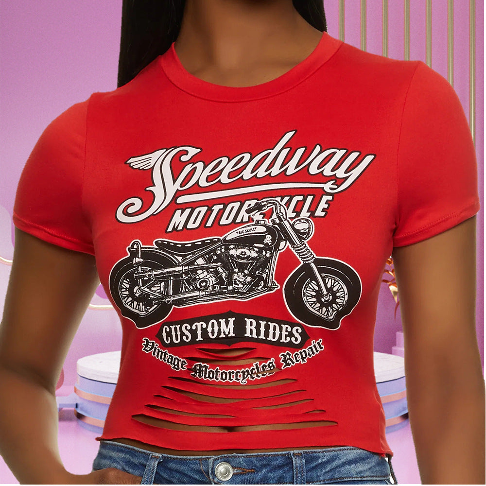 Crop-Top Tight-Fitting T-shirt