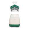 Jacquard Knitted Contrasting Neck Skirt Set