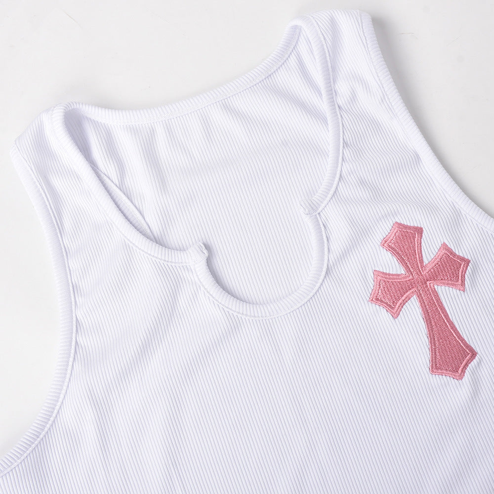 Cross Panel Embroidered Dress