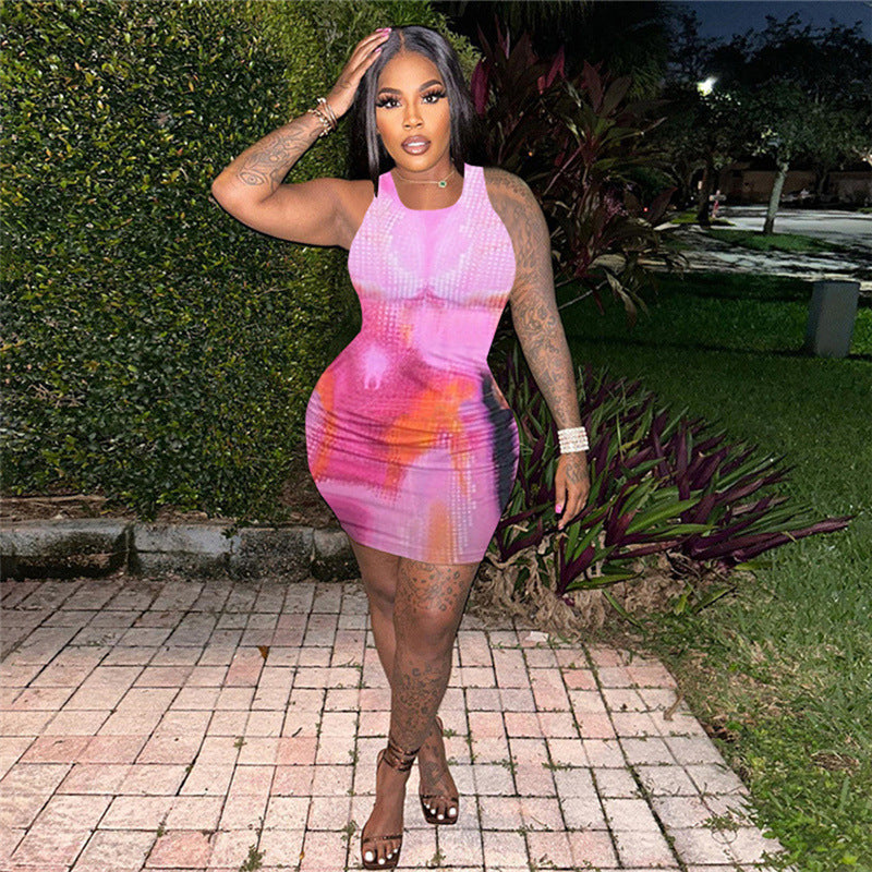 Slim Fit Wrap Hip Dress