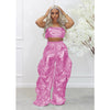 Hot stamping new personality street hip-hop nightclub two-piece set