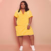 V-neck Striped Loose Dress
