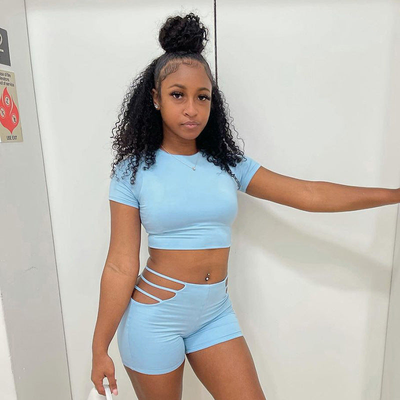 Sports T-shirt Slim-Fit Short 2PC Set