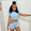 Sports T-shirt Slim-Fit Short 2PC Set