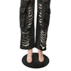 Perforated Burnt Flower Work Bag Micro Horn Denim Pants