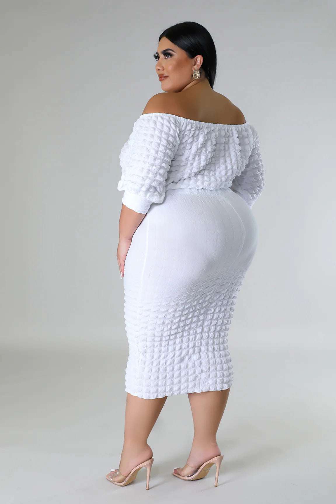 Large One Line Solid Bubbled 2PC Set