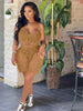 See-through Knitted Hand Crochet Tassel Beach Short Suit