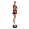 Motorcycle style detachable jacket short skirt 2PC set