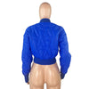 Star embossed thumb button cotton padded warm jacket