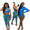 Fashion Printed Triangle Tight Casual Suit