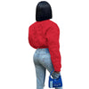 Star embossed thumb button cotton padded warm jacket