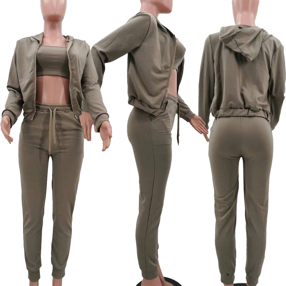 Sweatshirt pull rack hooded athleisure 3pc set