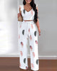Classy Printed Feather 2PC set