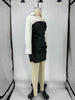 Shirt Stitching Leather Skirt Pleated Fake Two-piece Punk Dress
