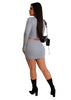 Patchwork Pocket Hip Skirt 2pc Set