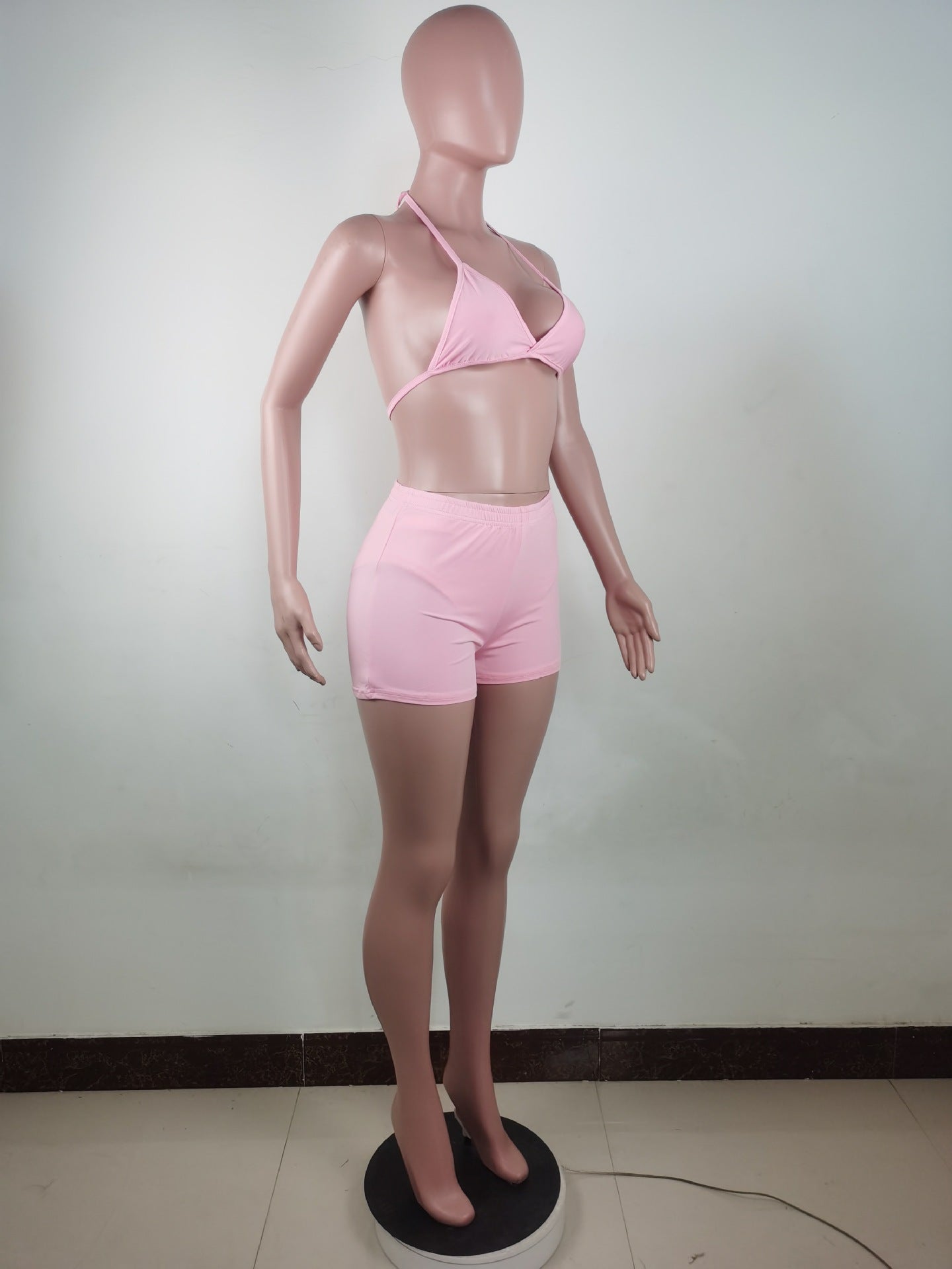 Pure Color Bikini Three-Piece Set 3PC