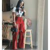 Cotton Fried Dough Twists hollow casual pants