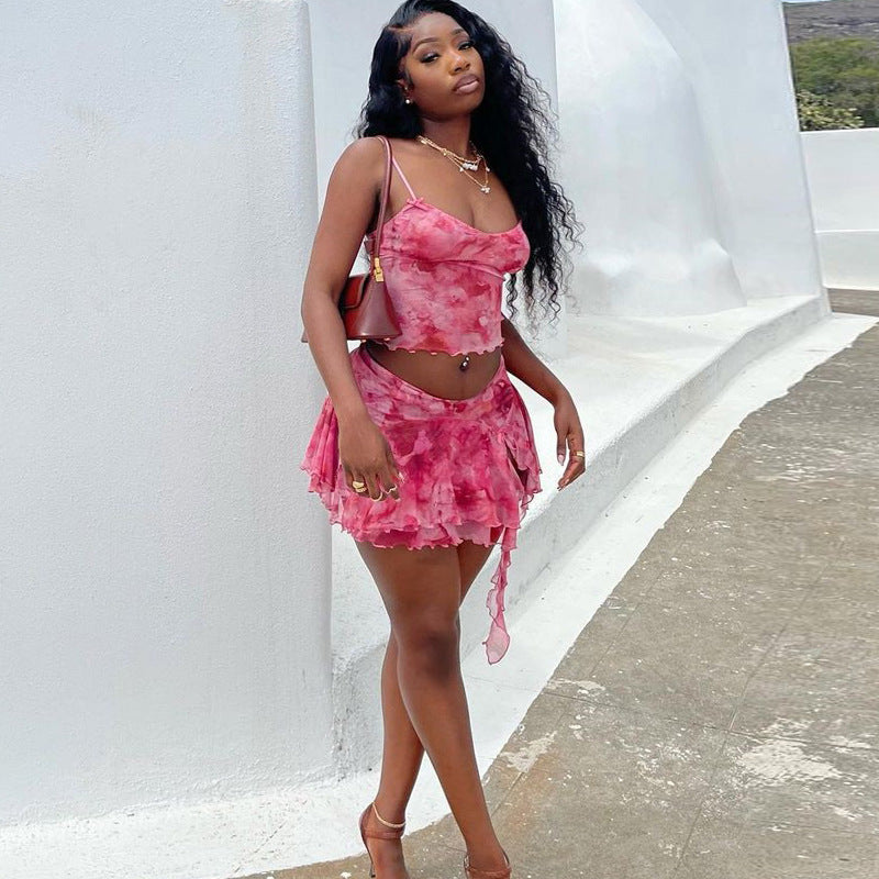 Sleeveless Split Skirt 2PC Set