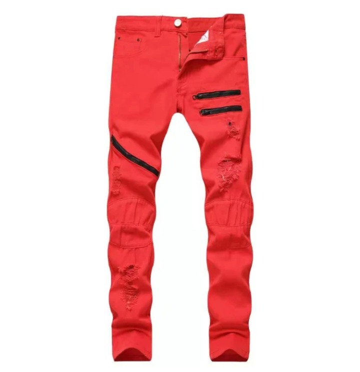 Men's Straight-Leg Riped Jeans