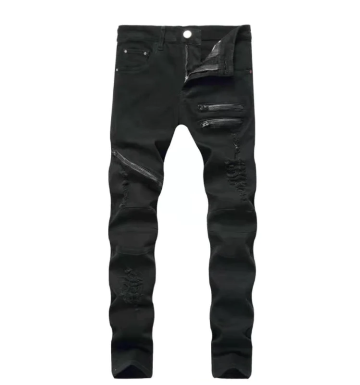 Men's Straight-Leg Riped Jeans